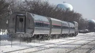 Amtrak Races Past Metra That Stops At Stone Avenue Station LaGrange Illinois
