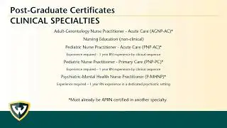 Graduate certificate programs at the WSU College of Nursing