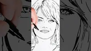 Draw Emma Stone #shorts #timelapsedrawing #emmastone