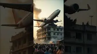 Flight Crashes into Boys&rsquo; Hostel After Takeoff | Shocking Dawn Tragedy Caught On Camera#viralshort