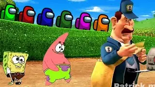 mmm cow Patrick 🌟 - sponge Bob Amogus meme / among us