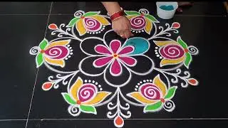 Sankranti special lotus kolam//dhanurmasam muggulu//pongalkolam//sankranti muggulu 