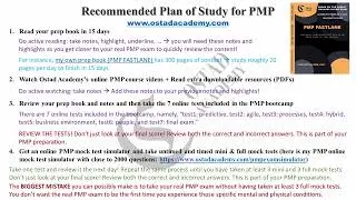 Finally a Solid PMP Plan of Study #agile  #pmp #pmpbootcamp #pmppreparation #pmi #projectmanagement