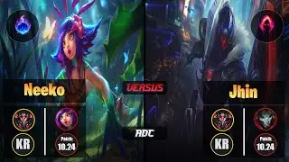 GrandMaster NEEKO [Arcane Comet] (ADC) VS  JHIN - Grandmaster KR Patch 10.24
