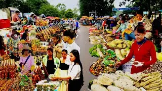 Street Food Challenge in Rural Cambodia Market & Street Food Tours (How Much Can I Eat)