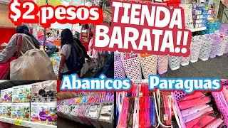 Tienda BARATA en PEÑA 😱 Mercancia a $2 PESOS | Paraguas, Abanicos, Cocina, Sartenes....