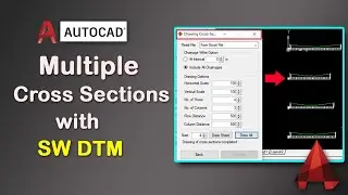 How to Draw Multiple Cross Sections in AutoCAD just one click using SW DTM