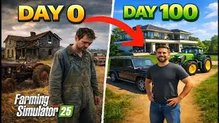 I Survived 100 DAYS on the FLAT MAP with $0 |Day 1 | Farming Simulator 25 | Hindi | #1