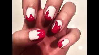 Halloween blood dripping nail art | Beauty's Big Sister