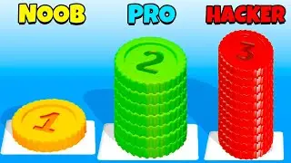 NOOB vs PRO vs HACKER - Coin Stack Puzzle