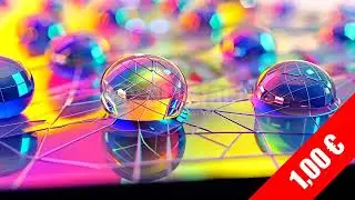 Iridescent Bokeh Grid with Floating Spheres | HD Beauty Stock Video