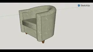SketchUp เก้าอี้ มีที่วางแขน (armchair) โดย ครูสุธีรัชต์ บุรีรัมย์พิทยาคม