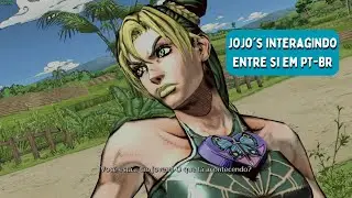 Jojo's interagindo entre si no JoJo's All-Star Battle R em PT-BR