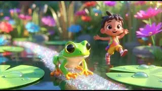 Baby Frog Followed the Shiny Bubble Trail | Funny Toddler Song | Kids Rhymes