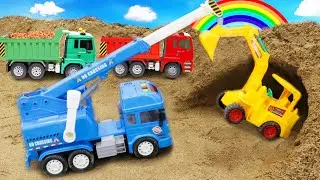 Fire trucks, dump trucks, excavator rescue teams help jeep trucks in dangerous situations
