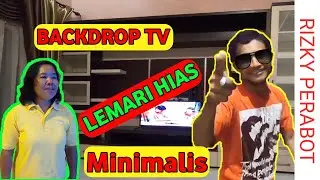 Backdrop Tv Dan Lemari Hias minimalis