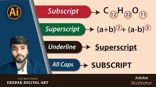 Superscript and Subscript कैसे करें | How to superscript and subscript illustrator in Hindi
