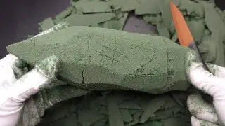 Ultimate Floral Foam ASMR: Precise Cutting & Crushing — Relaxing Crunch Sounds