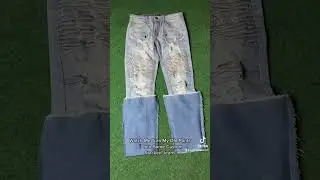 Custom Stacked Jeans #viral #fyp #foryou #diy #custom #howto #shorts