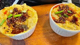 making the tiktok viral dumpling lasagna