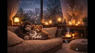 Calm Ambient Music | Cozy Night Room with Soft Lights | No Vocals