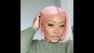 Pink Short BOB Wig Lace Front Human Hair Wigs For Women Preplucked Brazilian Remy Transparent Pink