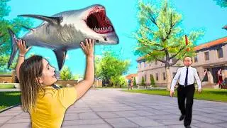 Meto Un Tiburón A La Escuela en Bad Guys At School |Andie