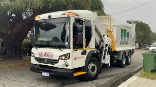 Belmont evening garbage with the brand new Dennis (SL096) *Trucks first time ever collecting*
