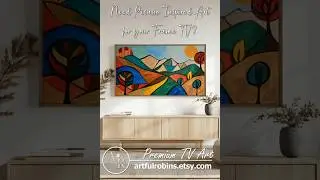 #shorts #frametvart Picasso Inspired Modern Abstract Vibrant Landscape Bold Vibrant Frame TV Art