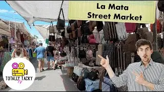 La Mata Street Market Walking Tour 4K. Torrevieja Alicante Spain