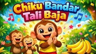 Chiku Bandar Tali Baja 🐵👏 | Fun Kids Rhyme | Nursery Rhymes Hindi | Baby Songs
