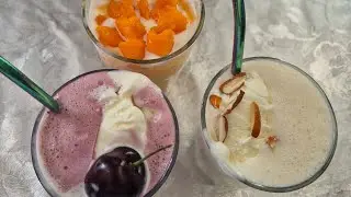 3 Easy Milkshake recipe | Mango milkshake | Banana milkshake | Cherry milkshake
