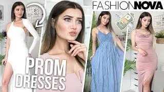 TRYING ON FASHION NOVA PROM DRESSES...