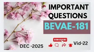 BEVAE-181|| IMPORTANT QUESTIONS FOR DEC TEE EXAM||IMPORTANT QUESTION||PAPER #2025#EXAMQUESTION#PAPER
