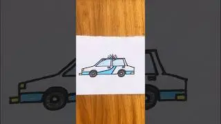 How To Draw A Police Car Easy Colour Pencil #shorts