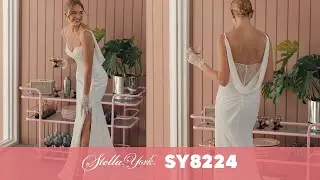 Sheath Wedding Dress with Detachable Cowl | Stella York SY8224