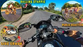 Hyper ride in traffic with pulsar 220f|Public reaction 🤩|