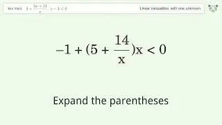 Solving Linear Inequalities: 3+(5x+14)/x*x-4 is Smaller Than 0