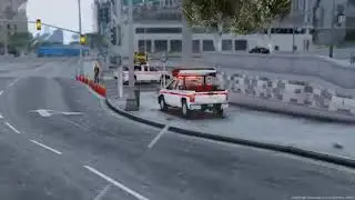 GTA 5 MOD DOT EMERGENCY MESSAGE BOARD TRUCK RESPONDING TO A FLASH Flooding & SHUTTING Down the highw