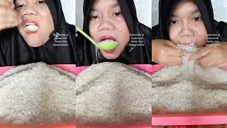 DYMA KULINER 💕ASMR RAW RICE EATING 💕Makan Beras Mentah💕#asmr #mukbang @dymaaaaa @Dymakuliner