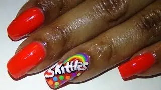 BornPrettyStore.com Nail Art Supplies:SKITTLES Nail Design using Neon Studs (2 of 4)