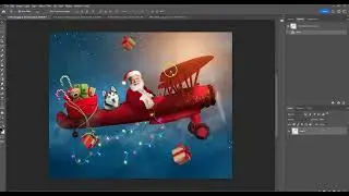 Santa Biplane Digital Backdrop Tutorial