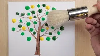 How To Paint A Summer Tree❓ | Acrylic painting for beginners