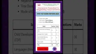 HTET 2023 TGT exam pattern / exam pattern tgt HTET 2023 #htet #htet2023 #htetpreparation htet tgt
