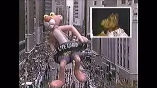 Macy&rsquo;s Thanksgiving day parade 1989 with the pink panther