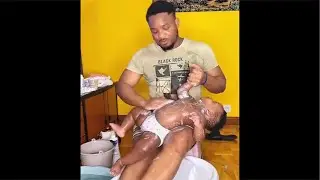 Y A peaceful bath moment with baby Edric and dad #goviral #fyp #live