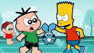 Cebolinha vs Bart Simpson Quem Pegará o Sansão da Mônica - Desenho Animado