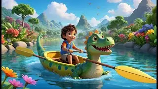Row, Your Dinosaur | Fun Dinosaur Song for Kids | Dinosaur Adventure Rhyme