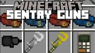 Minecraft SENTRY GUN MOD / TEAM FORTRESS 2 MOD TOOLS TO PROTECT YOUR HOUSE!! Minecraft