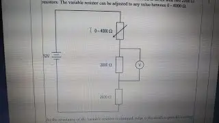 The circuit below consists of a variable resistor connected in series with two 2000 ohm resistor..
